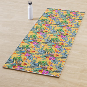 Tropischer Bird of Paradise & Orchid Yogamatte
