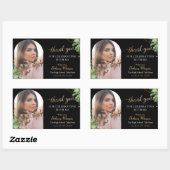 Tropischer Black Gold Arch Grad Foto Abschluss Rechteckiger Aufkleber (Blatt)