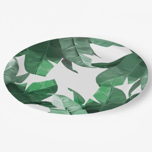 Tropischer Blatt-Pappteller Pappteller (Schrägansicht)