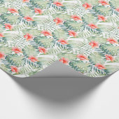 Tropischer Blätter-HibiskusblumenWatercolor Geschenkpapier (Ecke)