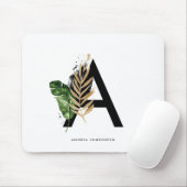 Tropischer Blätter-Imitat-Goldfolien-Buchstabe ein Mousepad (Mit Mouse)