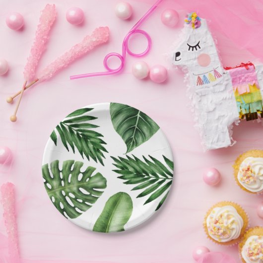 Tropischer Blätter-Party-Teller Pappteller (Party)