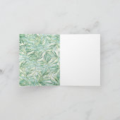 Tropischer BlätterWatercolor danken Ihnen Dankeskarte (Innenseite)