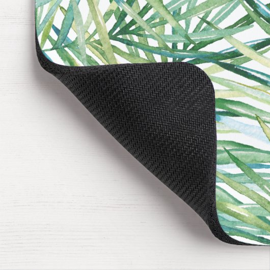 Tropischer BlätterWatercolor Mousepad (Ecke)