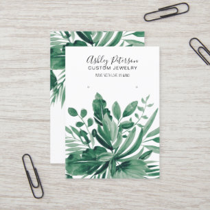 Tropischer Blattgrün-Schmuck Ohrring Visitenkarte