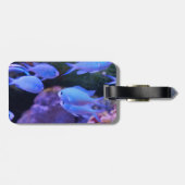 Tropischer Blauer Fisch Gepäckanhänger (Rückseite horizontal)