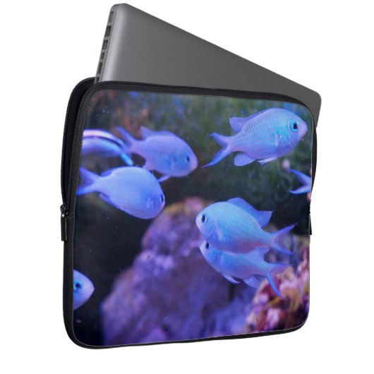 Tropischer Blauer Fisch Laptopschutzhülle (Vorne Rechts)
