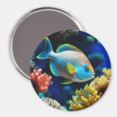 Tropischer Blauer Fisch Magnet (Vorderseite/Rückseite)