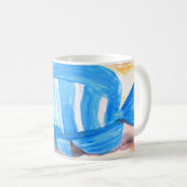 Tropischer Blauer Fisch Wasserfarbenmeer Kaffeetasse (VorderseiteRechts)