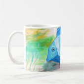 Tropischer Blauer Fisch Wasserfarbenmeer Kaffeetasse (Links)