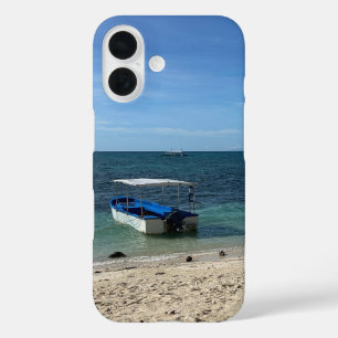 Tropischer blauer Ozean Strand & Boot: Sommer Stim iPhone 16 Hülle