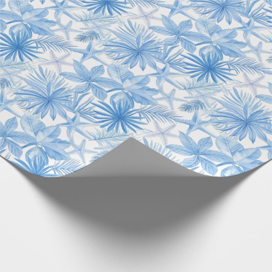 Tropischer Blauer Seestern Geschenkpapier (Ecke)