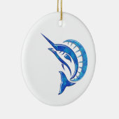 Tropischer blauer Segelfisch Keramik Ornament (Rechts)