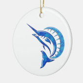 Tropischer blauer Segelfisch Keramik Ornament (Links)