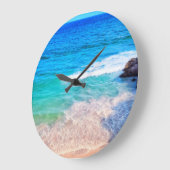 TROPISCHER BLAUER TURQUOISE OZEANWALBEN GROßE WANDUHR (Winkel)