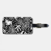 Tropischer Blumen-Muster BW personalisiert Gepäckanhänger (Rückseite horizontal)