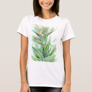 Tropischer Blumen-Paradiesvogel die Malerei - T-Shirt