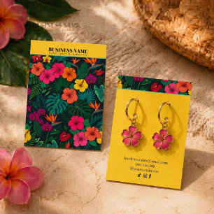Tropischer Blumen-Schmuck Eleganter gelber Hinte Visitenkarte