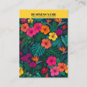 Tropischer Blumen-Schmuck | Eleganter gelber Hinte Visitenkarte (Vorderseite)