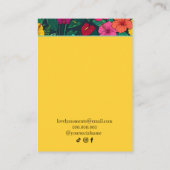 Tropischer Blumen-Schmuck | Eleganter gelber Hinte Visitenkarte (Rückseite)
