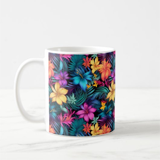 Tropischer Blumenbecher Kaffeetasse (Links)