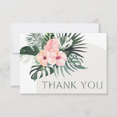 Tropischer Blumenbogen Dankeskarte (Vorderseite)