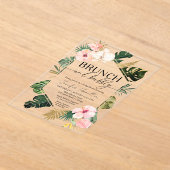 Tropischer Blumenbrunch und Brautparty Acryleinladungen (Ablage )