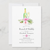 Tropischer Blumenbrunch und Brautparty Einladung (Vorderseite)
