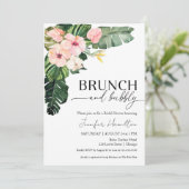 Tropischer Blumenbrunch und Brautparty Einladung (Stehend Vorderseite)