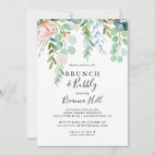 Tropischer Blumenbrunch und Brautparty Einladung (Vorderseite)