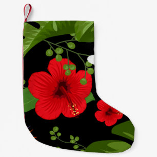 Tropischer Blumenhintergrund 4 Kleiner Weihnachtsstrumpf