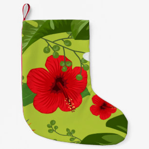 Tropischer Blumenhintergrund 6 Kleiner Weihnachtsstrumpf