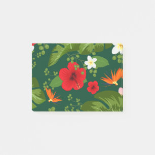 Tropischer Blumenhintergrund 8 Post-it Klebezettel