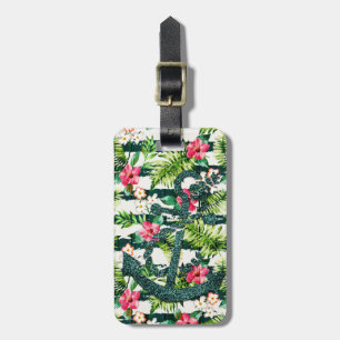 Tropischer BlumenImitat-Glitzer-Anker nautisch Gepäckanhänger