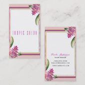 Tropischer Blumenorchid Lila rosa Botanischer Chic Visitenkarte (Vorne/Hinten)