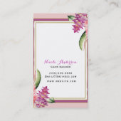Tropischer Blumenorchid Lila rosa Botanischer Chic Visitenkarte (Rückseite)