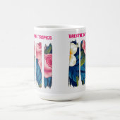 Tropischer Blumenpinsel-Effekt Kaffeetasse (Mittel)