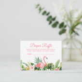 Tropischer Blumenrosa-Flamingo-Windel-Raffelschein Begleitkarte (Stehend Vorderseite)