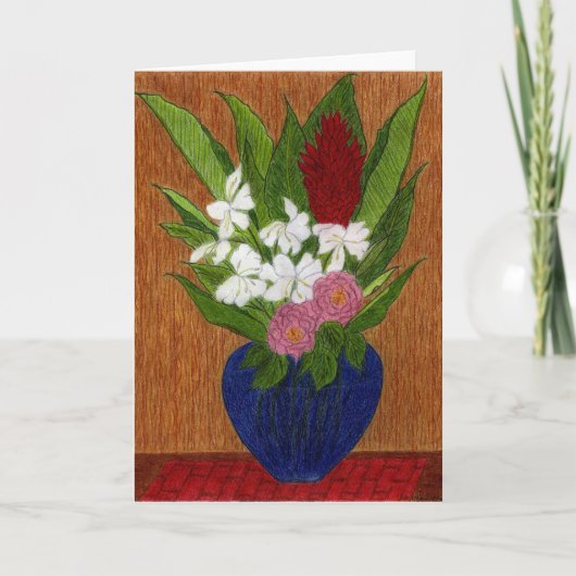 Tropischer Blumenstrauß Karte (Vorderseite)