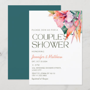 Tropischer Blumiger Hibiskus Hawaiianischer Paardu Einladung