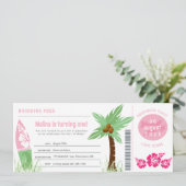 Tropischer Boarding Pass Einladung zum Geburtstag (Stehend Vorderseite)