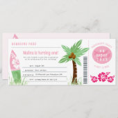 Tropischer Boarding Pass Einladung zum Geburtstag (Vorne/Hinten)