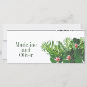 Tropischer Boarding-Pass-Hochzeit rettet das Datum (Rückseite)