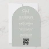 Tropischer Bogen mit Buchstabenpalme, alles in ein Einladung (Rückseite)