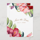 Tropischer botanischer Aloha mit Flora Save the Da Ankündigungspostkarte (Vorne/Hinten)