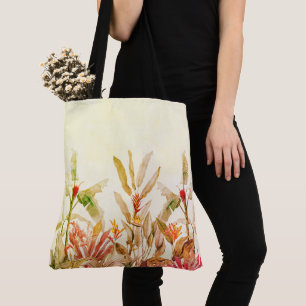 Tropischer botanischer Blumen-Garten-Kunst-Muster Tasche