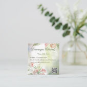 Tropischer botanischer Chic Stilvolle Blume Quadratische Visitenkarte (Stehend Vorderseite)