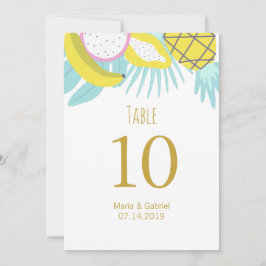 Tropischer botanischer Sommerstrand Hochzeit Tisch Einladung
