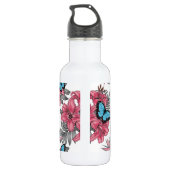 Tropischer Bouquet Edelstahlflasche (Rückseite)