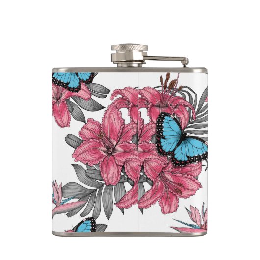 Tropischer Bouquet Flachmann (Rückseite)